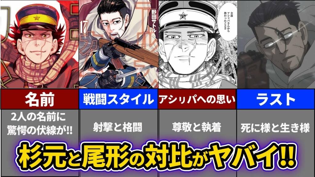 【ゴールデンカムイ考察】杉元と尾形!作中で二人が対比して描かれていた事実がヤバイ‼