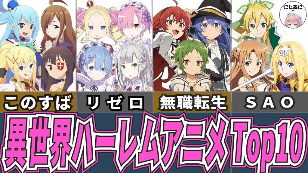 【異世界】異世界ハーレムアニメランキングTop10!アニメおすすめ紹介!【2次元ラブコメ紹介所/にじあに】