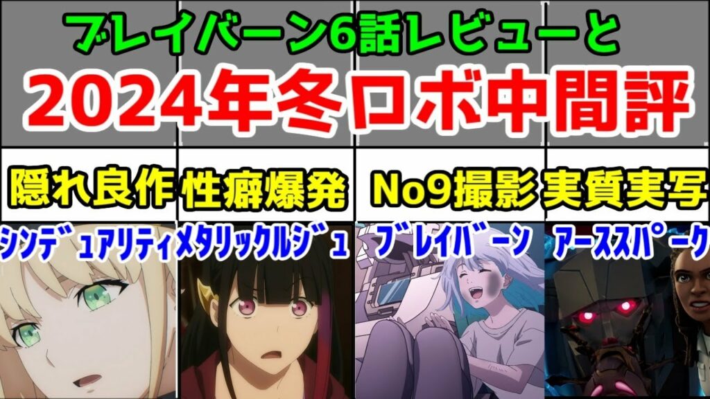 ブレイバーン6話とSYNDUALITY NoirとメタリックルージュとTFアーススパーク。2024年春アニメロボアニメ中間評価【大豊作】【エイトビット・ボンズ・サイゲームスピクチャーズ】