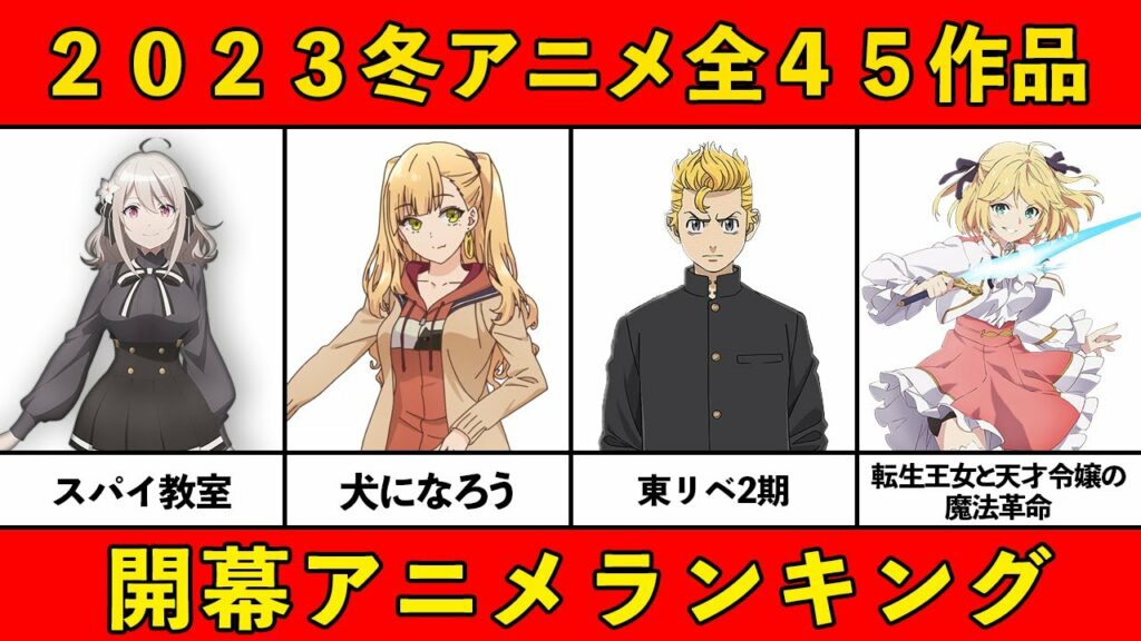 【予想外】冬アニメがヤバすぎる!2023冬アニメ開幕おすすめランキング全45作品【今期みるべきアニメ】